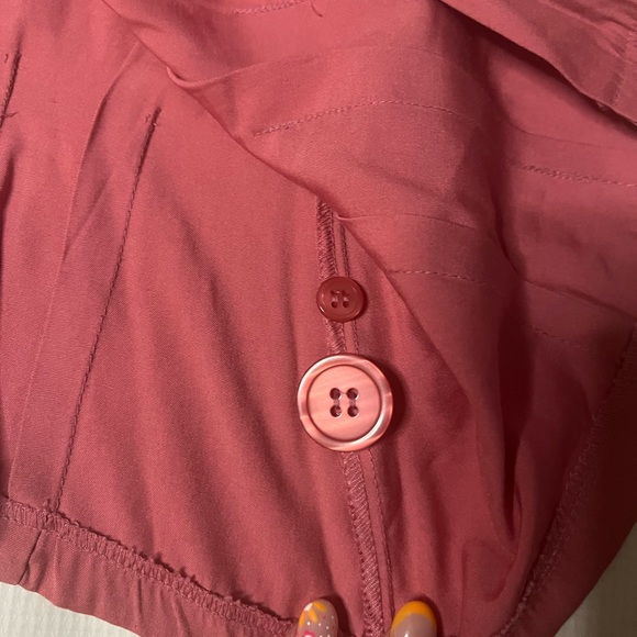 Vintage pink western style blouse with eyelet cute out ruffle collar - Picture 3 of 6